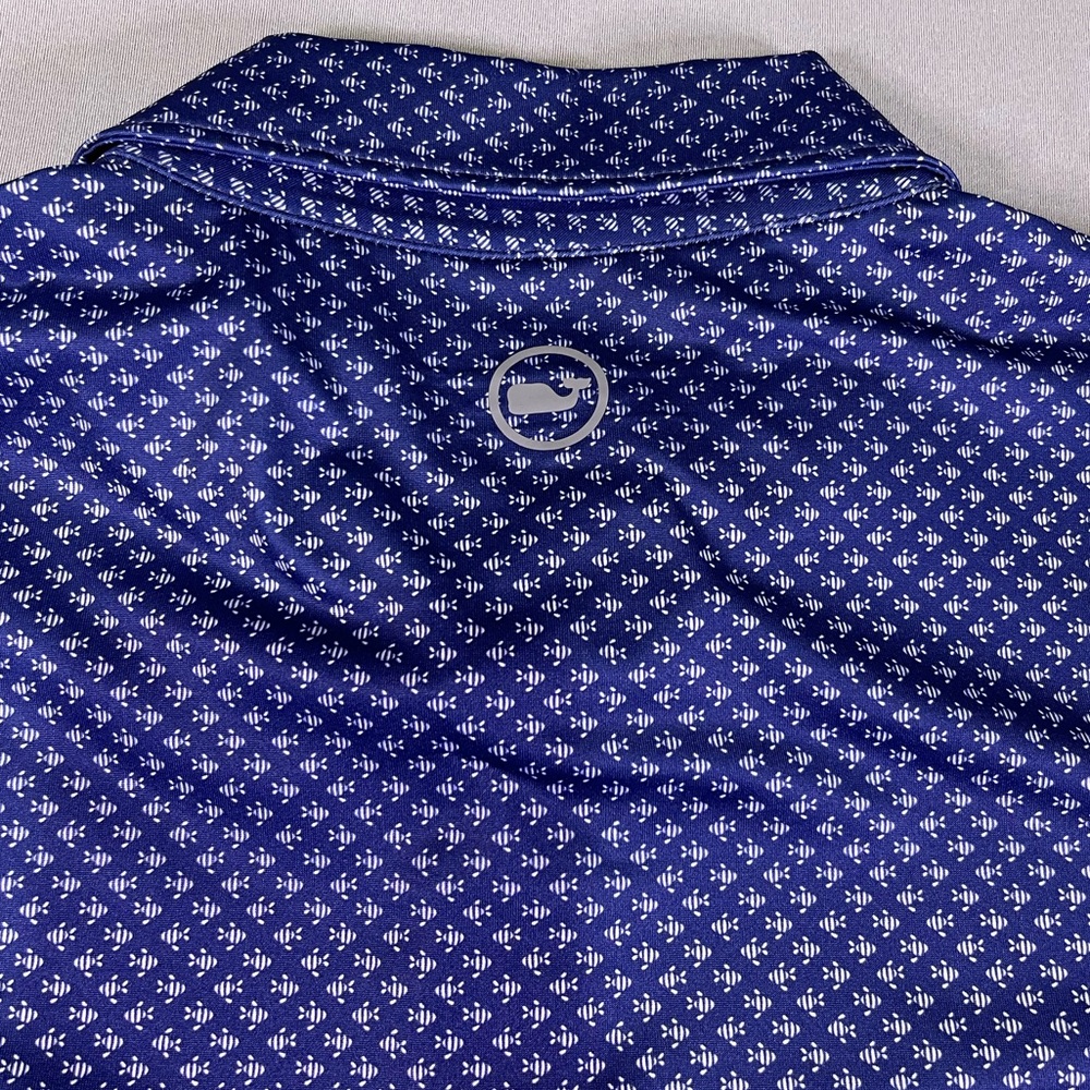 Vineyard Vines Blue Fish Patterned Performance Po… - image 4